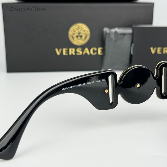 Versace Women Sunglasses Black Grey Irregular Oversized VE4424U GB1/87 NEW main image 9